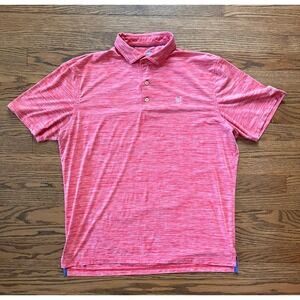 Johnnie-O Red Polo Shirt Casual Button Up Mens Large Langford Cup 1917